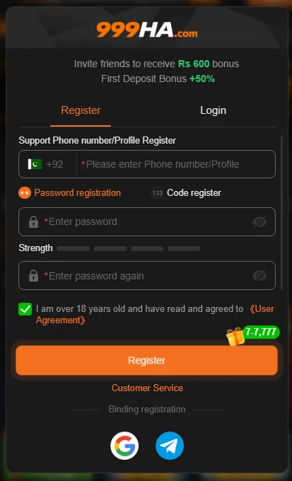 999HA Game APK Register